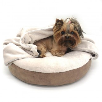 Лежак пуф Замш предлагается для маленьких и средних пород собак и разных пород к. . фото 2