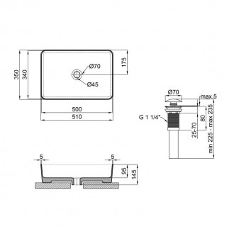 Раковина-чаша Qtap Tern 500х350х145 Matt black QT1711A055MB становится все более. . фото 3