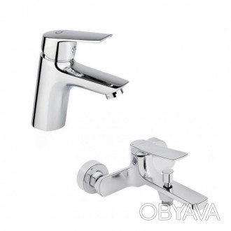 Набор смесителей Qtap 2 в 1 Slavonice для ванны (QTTENCRM001 + QTSLV3042103DC) х. . фото 1