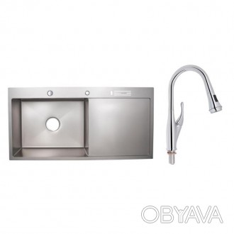 Набор для кухни Swan 2 в 1 со смесителем для кухни с вытяжным изливом (QTSWA9168. . фото 1