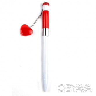 Ручка шариковая с подвеской сердечко с магнитом. Ручку удобно держать в руке, он. . фото 1