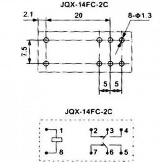 Реле электромагнитное JQX-14FC-2C-12VDC 8PIN 16A 240VAC/30VDC, ProWest
Реле элек. . фото 3