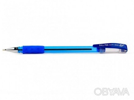 Ручка шариковая тонированный круглый корпус, прорезиненный грип, наконечник прзр. . фото 1