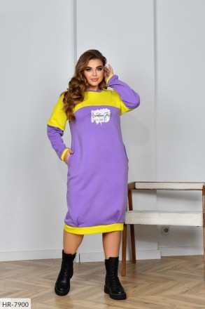Сукня HR-7902
Тканина: триніт на флісі
Колір: Фіолетовий з чорним, фіолетовий з . . фото 5