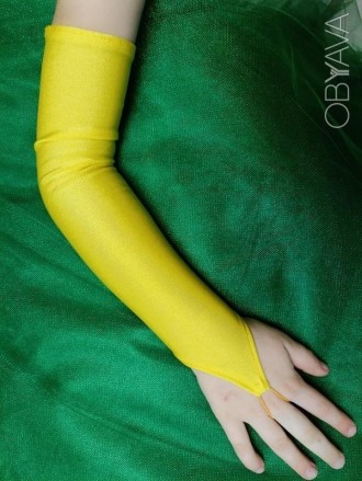 Рукавички мітенки жовті для дівчаток на 4-7 років до святкових суконь до костюма. . фото 1