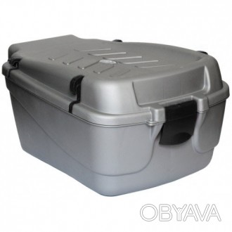 Кофр - контейнер на багажник велосипеда пластиковый серый с черным (6 литров)
• . . фото 1
