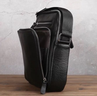 Ключница в подарок
 
 
Мужская кожаная сумка-барсетка через плечо Tiding Bag A25. . фото 7