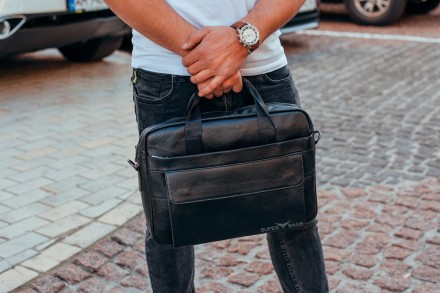 
Чоловіча шкіряна сумка портфель для ноутбука 171171 Чорна
 
Характеристика:
	Ви. . фото 6