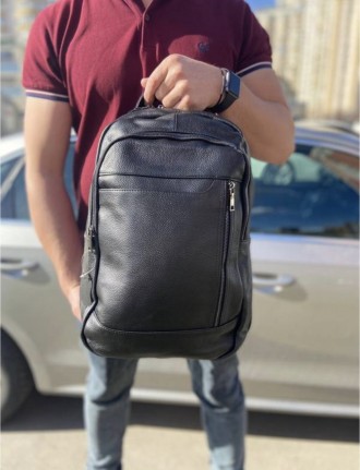 Хит! Новинка! Кожаный мужской рюкзак большой и вместительный из натуральной кожи. . фото 9