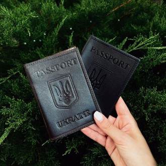 Шкіряна обкладинка для паспорта з написом Ukraine
Характеристики:
	Матеріал: нат. . фото 3