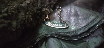 Плащ-пальто, кожаный, длинный, производство Корея, цвет - черный, с утепленной п. . фото 8