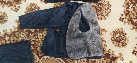 Плащ-пальто, кожаный, длинный, производство Корея, цвет - черный, с утепленной п. . фото 11