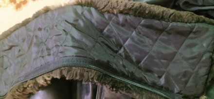 Плащ-пальто, кожаный, длинный, производство Корея, цвет - черный, с утепленной п. . фото 9