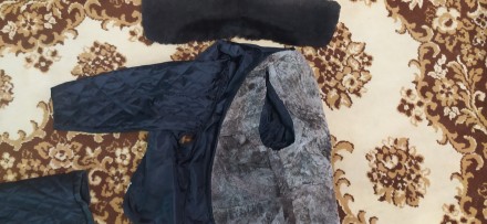 Плащ-пальто, кожаный, длинный, производство Корея, цвет - черный, с утепленной п. . фото 10