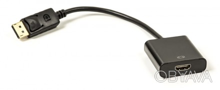 Кабель-переходник PowerPlant HDMI - DisplayPort, 0.15 м, черный 
Кабель-переходн. . фото 1
