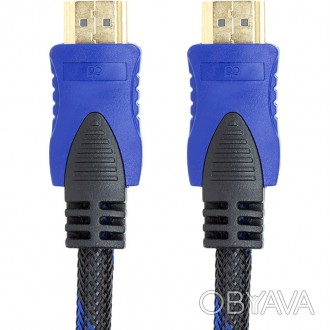Видeo кабель PowerPlant HDMI - HDMI, 3m, позолоченные коннекторы, 1.3V, Nylon, D. . фото 1