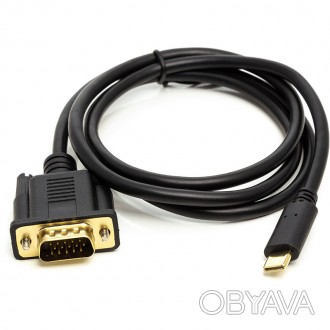 Кабель PowerPlant USB Type-C 3.1 (M) - VGA (M), 1 м 
Разъем 1: USB Type-C 3.1 (M. . фото 1