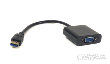 Kабель-переходник PowerPlant USB 3.0 M - VGA F используется для подключения устр. . фото 1