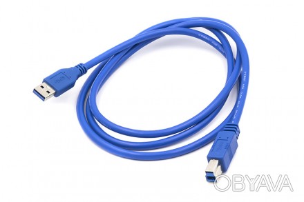 Kабель PowerPlant USB 3.0 AM - BM, 1.5 м используется для подключения портативны. . фото 1