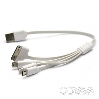 Kабель PowerPlant USB 2.0 AM - Mini, Micro, Lightning, I-Pod, 0.3м используется . . фото 1
