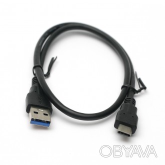 Kабель PowerPlant USB 3.0 AM – Type-C 0,5m используется для подключения портатив. . фото 1