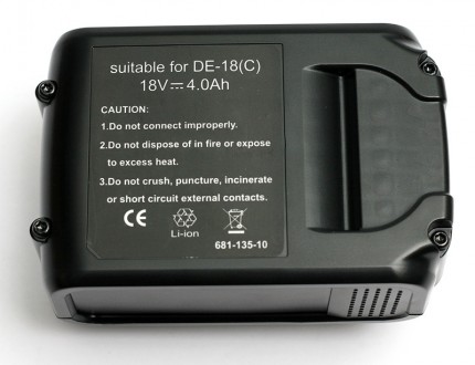 Аккумуляторы PowerPlant для шуруповертов и электроинструментов DeWALT GD-DE-18(C. . фото 4