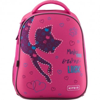 Школьный каркасный рюкзак Kite Catsline K19-731M-1 для девочек 6-10 лет выполнен. . фото 2