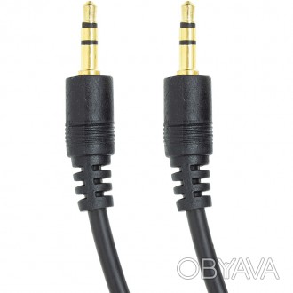 Аудио кабель PowerPlant 3.5 мм M-M, 1.5м - интерфейсный кабель для подключения А. . фото 1
