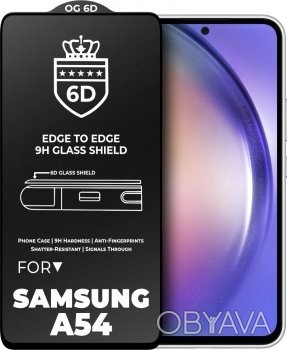 Захисне скло 6D OG Crown Samsung A546 Galaxy A54 5G - це високоякісна і надійна . . фото 1