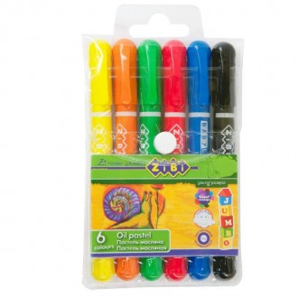 6 цветных карандашей на масляной основе с шелком в составе грифеля.Корпус: кругл. . фото 2