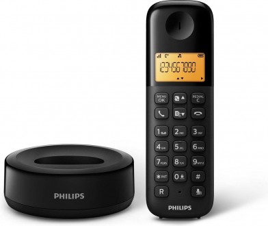 Philips D1602B/01 - Бездротовий телефон DECT з 2 трубками, великим дисплеєм (4,1. . фото 4
