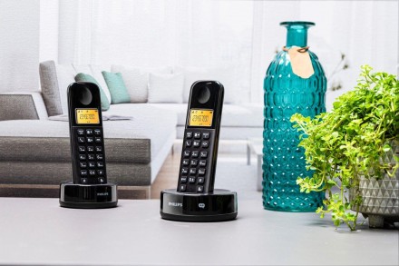 Philips D1602B/01 - Бездротовий телефон DECT з 2 трубками, великим дисплеєм (4,1. . фото 3