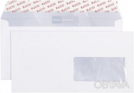 
	Самозаклеювані білі конверти зі смугою
	Розмір: DL (114 x 229 мм) 80 г/м² -пап. . фото 1