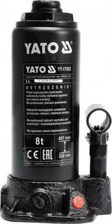 Домкрат YATO YT-17003 это гидравлический инструмент, предназначенный для подъема. . фото 6