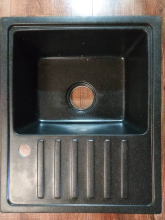 Кухонна гранітна раковина чорного (антрацит) кольору Розміром 55х44 см. Не підій. . фото 3