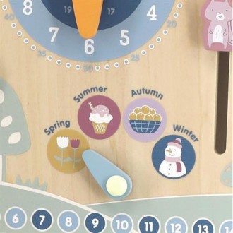 Дерев'яний календар Viga Toys PolarB із годинником на англійській мові – унікаль. . фото 3