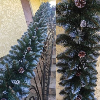 Кармен серебро 2м с шишками и жемчугом елка искусственная новогодняя ель праздни. . фото 8