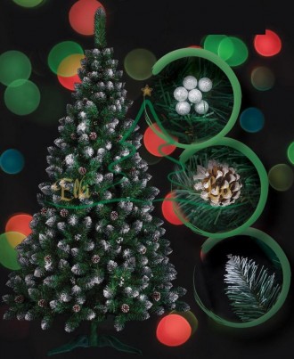 Кармен серебро 2м с шишками и жемчугом елка искусственная новогодняя ель праздни. . фото 3