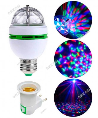 Новогодняя светодиодная лампа ДИСКО
Светодиодная лампа LED Full Color Rotating L. . фото 2