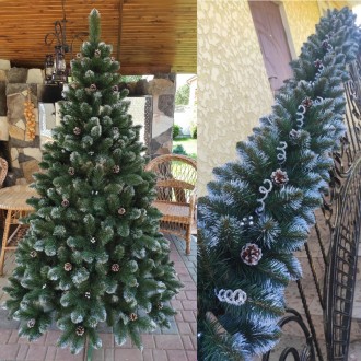 Кармен серебро 2.5м с шишками и жемчугом елка искусственная новогодняя ель празд. . фото 10