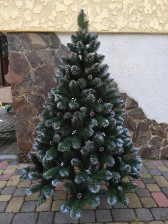 Кармен серебро 2.5м с шишками и жемчугом елка искусственная новогодняя ель празд. . фото 3