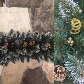 Кармен золото 2.5м с шишками и жемчугом елка искусственная новогодняя ель праздн. . фото 8