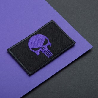 Набор шевронов "PUNISHER" – выполнены в фиолетовом цвете на черном фоне. Предста. . фото 7