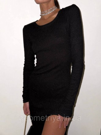 
Черное платье облегающее с вырезом на ноге люрексная нить
Параметры:
S: ОГ до 9. . фото 8