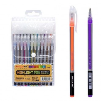 Набор гелевых ручек Neon Color содержит 24 ярких цветов. Гелиевая ручка легкая в. . фото 2
