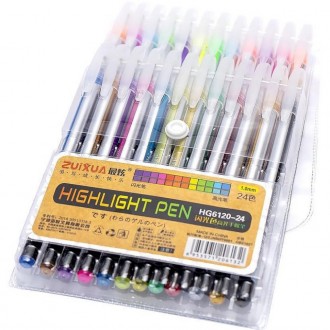 Набор гелевых ручек Neon Color содержит 24 ярких цветов. Гелиевая ручка легкая в. . фото 3