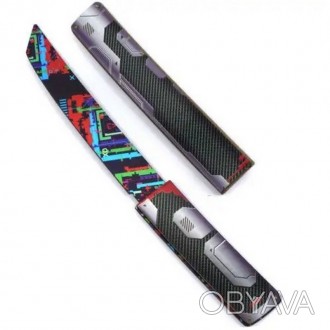 Нож сувенирный "TANTO Сбой" Материал: фанера. Длина ножа - 26 см, ширина ручки -. . фото 1