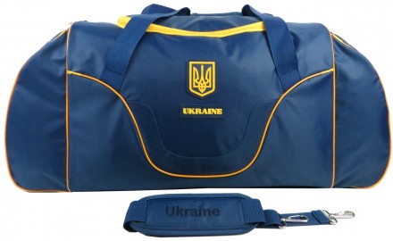 
Большая дорожно-спортивная сумка 80L Kharbel с символикой Украины C220L navy, с. . фото 2