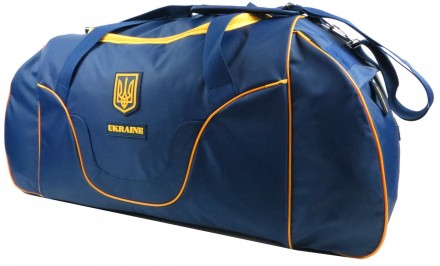 
Большая дорожно-спортивная сумка 80L Kharbel с символикой Украины C220L navy, с. . фото 7