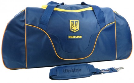 
Большая дорожно-спортивная сумка 80L Kharbel с символикой Украины C220L navy, с. . фото 5
